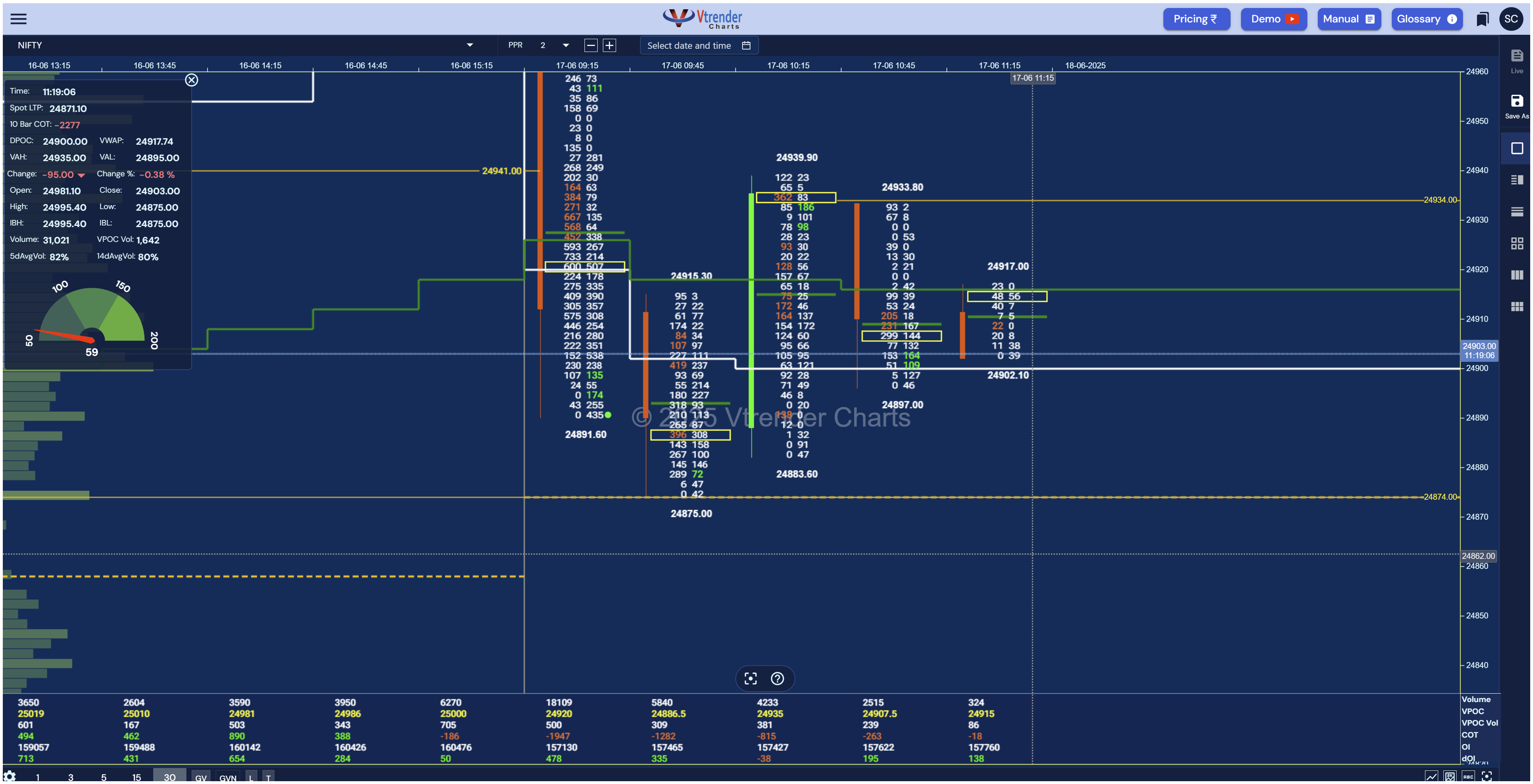 Vtrender Charts Orderflow Interface