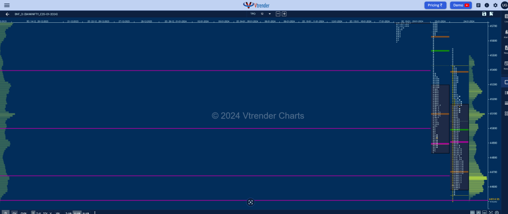 Bnf 17 Market Profile Analysis Dated 24Th January 2024 Banknifty Futures, Charts, Day Trading, Intraday Trading, Intraday Trading St Frategies, Market Profile, Market Profile Trading Strategies, Nifty Futures, Order Flow Analysis, Support And Resistance, Technical Analysis, Trading Strategies, Volume Profile Trading