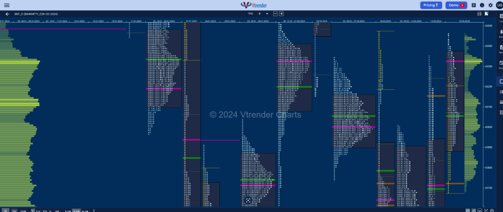 Bnf 9 Market Profile Analysis Dated 15Th February 2024 Banknifty Futures, Charts, Day Trading, Intraday Trading, Intraday Trading Srategies, Market Profile, Market Profile Trading Strategies, Nifty Futures, Order Flow Analysis, Support And Resistance, Technical Analysis, Trading Strategies, Volume Profile Trading