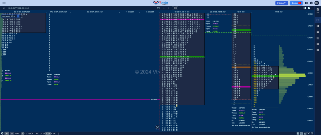 Nf 6 Market Profile Analysis Dated 14Th Aug 2024 Banknifty Futures, Charts, Day Trading, Intraday Trading, Intraday Trading Strategies, Market Profile, Market Profile Trading Strategies, Nifty Futures, Order Flow Analysis, Support And Resistance, Technical Analysis, Trading Strategies, Volume Profile Trading