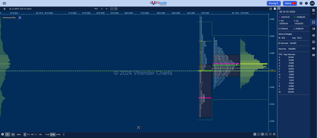 Nf 2Db Market Profile Analysis Dated 15Th Jan 2025 Banknifty Futures, Charts, Day Trading, Intraday Trading, Intraday Trading Strategies, Market Profile, Market Profile Trading Strategies, Nifty Futures, Order Flow Analysis, Support And Resistance, Technical Analysis, Trading Strategies, Volume Profile Trading